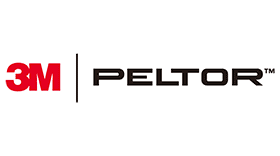 The image shows the 3M logo in red, followed by a vertical line and the word PELTOR in black font.