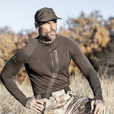 High end merino wool baselayer hunting