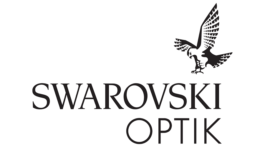 Logo of Swarovski Optik featuring a stylized bird perched on the letter K in Optik. The brand name Swarovski Optik is in bold black letters.