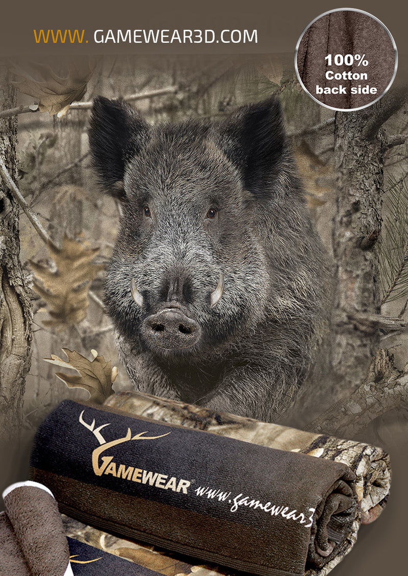 70x140cm Towel Wild Boar Runs | Hillman Hunting