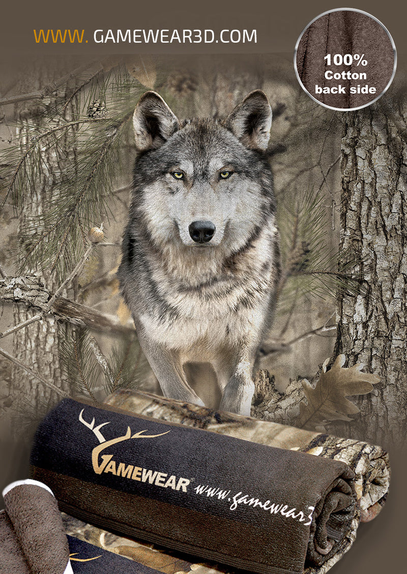 100x160cm Towel Wolf Runs | Hillman Hunting