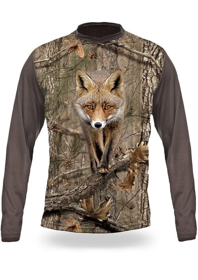 Shirts-Fox 3D T-Shirt Long Sleeve - 3005-Hillman-Hunting-Shop