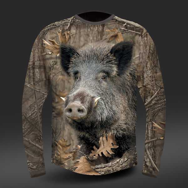 T-shirt Wild Boar DGT cotton Long Sleeve | Hillman Hunting - HILLMAN UK